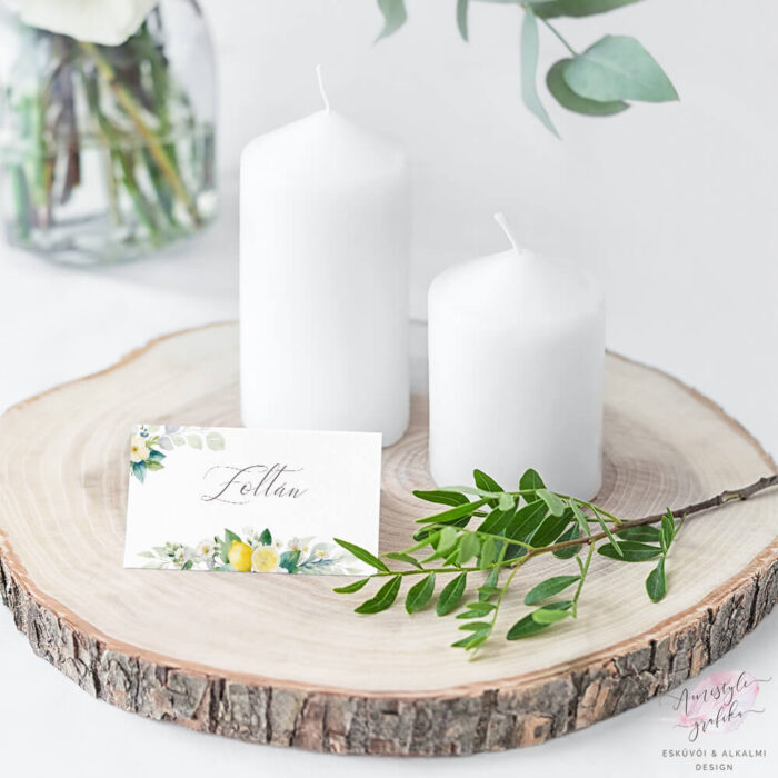 Amalfi Lemon Akvarell Esküvői Ültetőkártya Amalfi Lemon Akvarell Esküvői Ültetőkártya