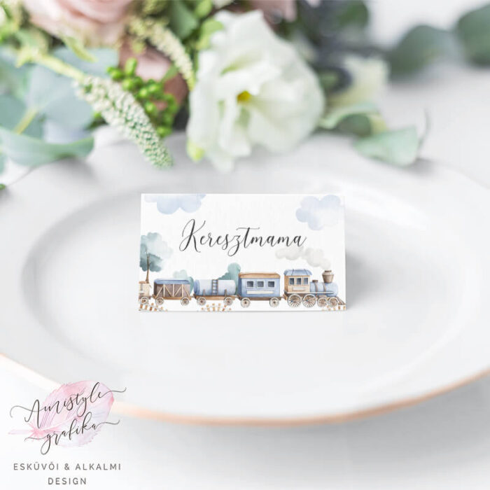 Blue Train Keresztelő Ültetőkártya Blue Train Keresztelő Ültetőkártya