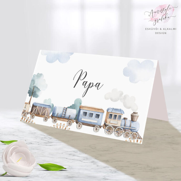 Blue Train_Ültetőkártya_3 Blue Train Keresztelő Ültetőkártya