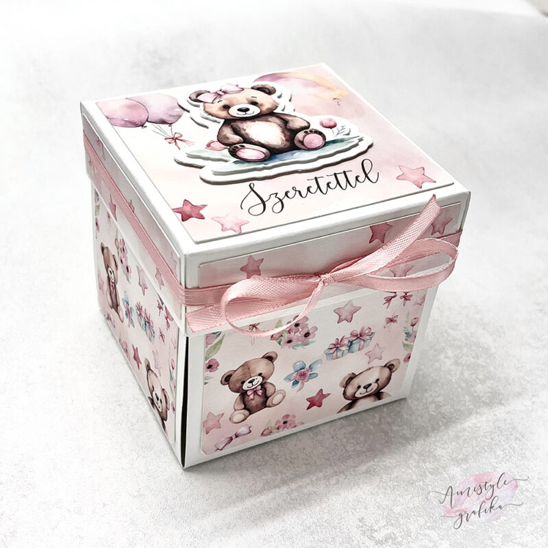 Blush Bear Keresztszülő Felkérő Meglepetésdoboz