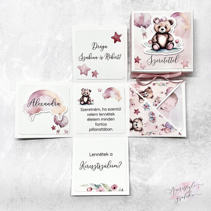 Blush Bear Keresztszülő Felkérő Meglepetésdoboz_5 Blush Bear Keresztszülő Felkérő Meglepetésdoboz
