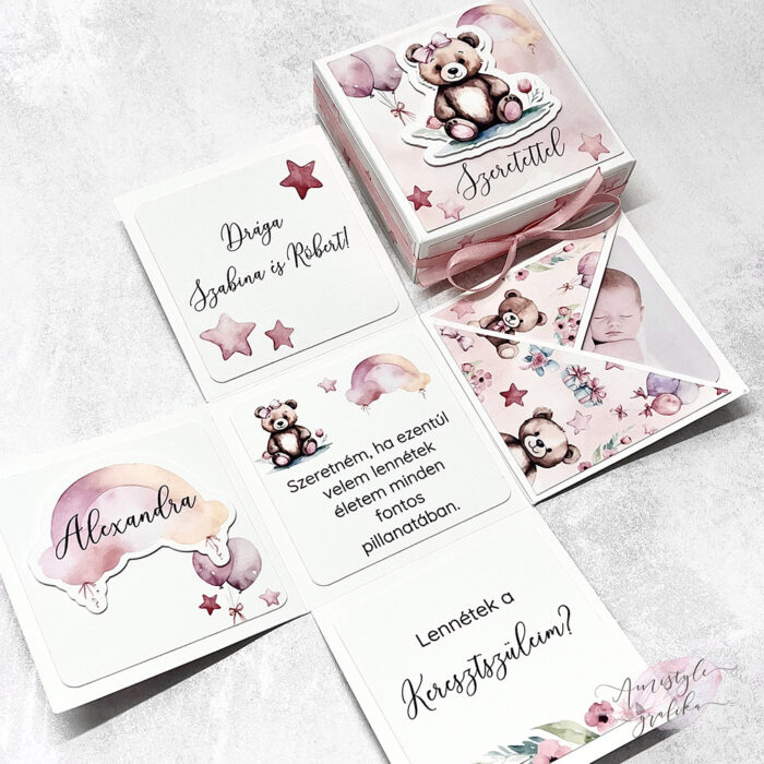 Blush Bear Keresztszülő Felkérő Meglepetésdoboz_6 Blush Bear Keresztszülő Felkérő Meglepetésdoboz