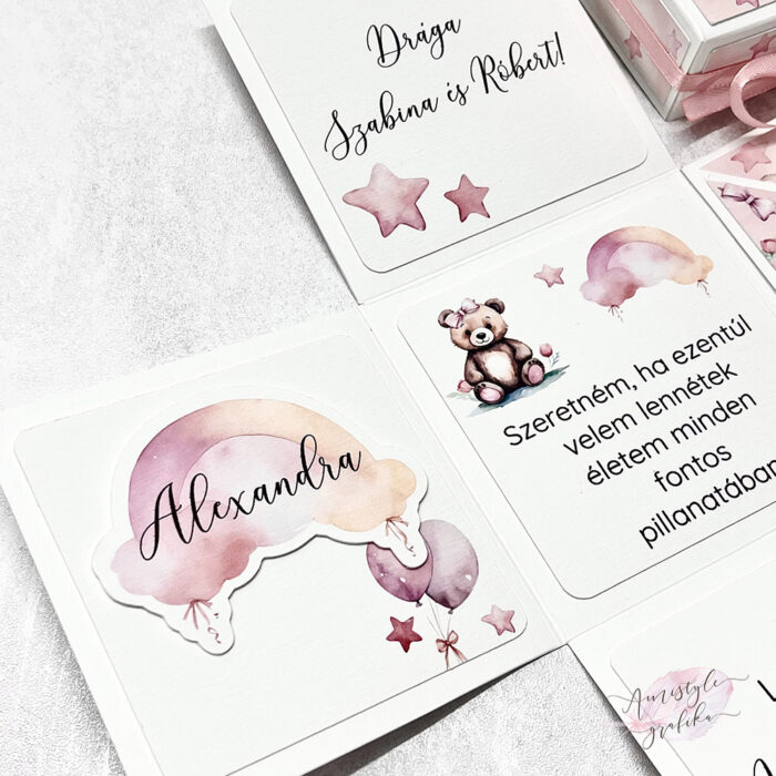 Blush Bear Keresztszülő Felkérő Meglepetésdoboz Blush Bear Keresztszülő Felkérő Meglepetésdoboz