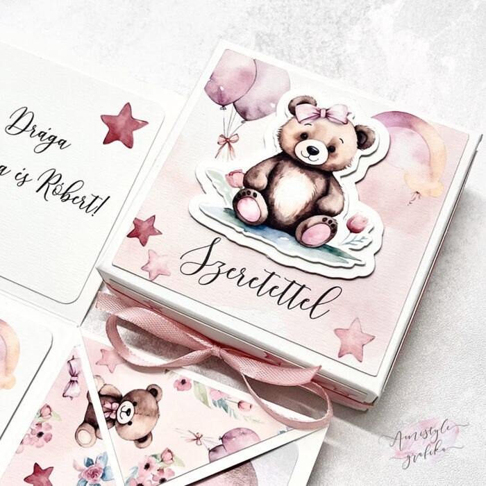 Blush Bear Keresztszülő Felkérő Meglepetésdoboz Blush Bear Keresztszülő Felkérő Meglepetésdoboz
