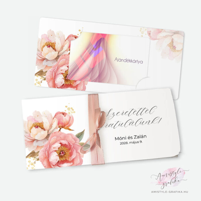 Peony Pénzátadó Boríték - elegáns ajándékpénz átadó - Tetszőleges felirattal Peony Pénzátadó Boríték - elegáns ajándékpénz átadó - Tetszőleges felirattal